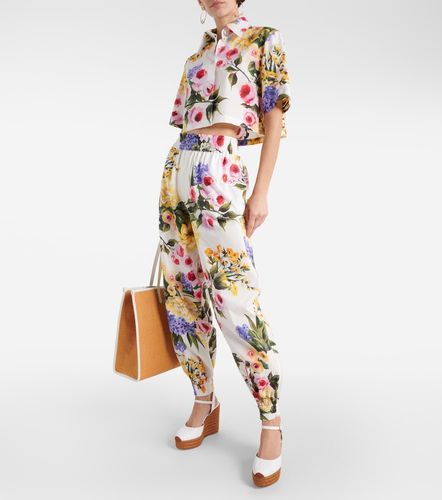 Pantalon tapered en coton à fleurs - Dolce&Gabbana - Modalova