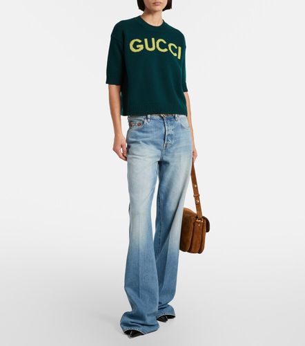 Gucci Top en laine à logo - Gucci - Modalova