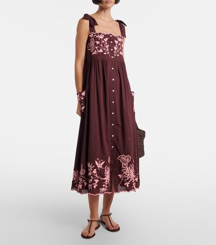 Robe midi brodée en coton - Juliet Dunn - Modalova