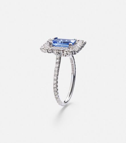 Bague en or blanc 18 ct, saphirs et diamants - Suzanne Kalan - Modalova