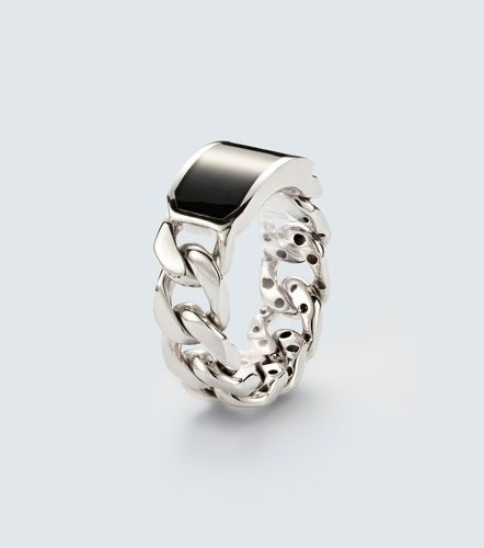 Bague ID Link en or blanc 18 ct et onyx - Shay Jewelry - Modalova