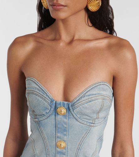 Balmain Robe bustier en jean - Balmain - Modalova