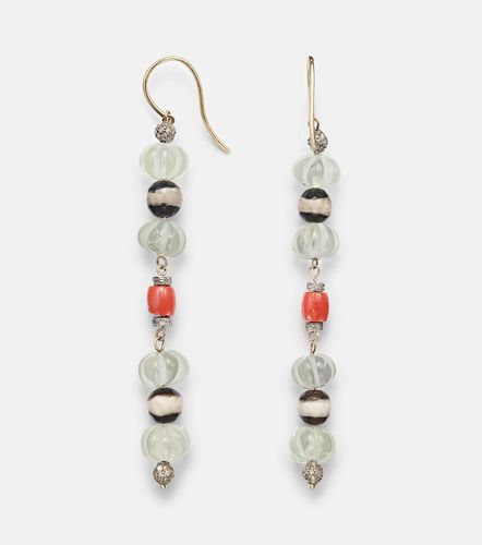Boucles d’oreilles en or 9 ct (375/1000) et en argent sterling (925) avec pierres précieuses - Ileana Makri - Modalova