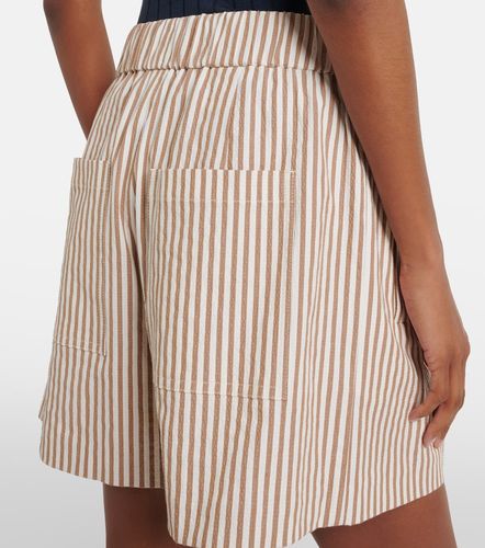 Short en coton mélangé à rayures - Brunello Cucinelli - Modalova