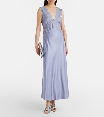 Robe longue Lysandra en satin à finitions en dentelle - Rixo - Modalova
