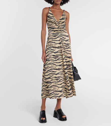 Ganni Robe midi imprimée en satin - Ganni - Modalova
