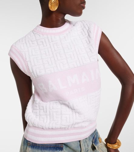 Top Monogram en laine et coton mélangés - Balmain - Modalova