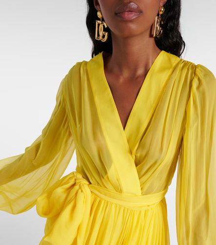 Robe midi en mousseline de soie - Dolce&Gabbana - Modalova