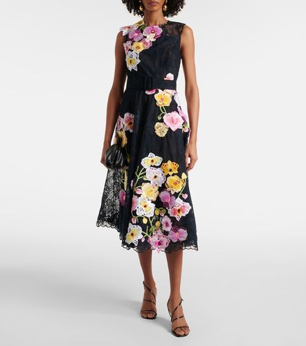 Robe de cocktail Orchid brodée en dentelle - Oscar de la Renta - Modalova