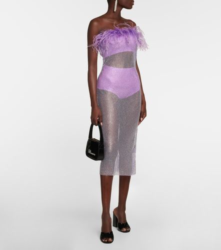 Robe bustier à cristaux et plumes - Giuseppe di Morabito - Modalova