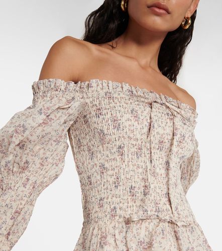 Top en coton à encolure bardot et fleurs - Polo Ralph Lauren - Modalova