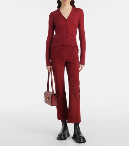 Pantalon slim en daim à taille haute - Joseph - Modalova