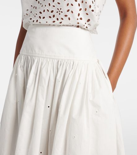 Jupe midi en coton à broderies anglaises - Self-Portrait - Modalova