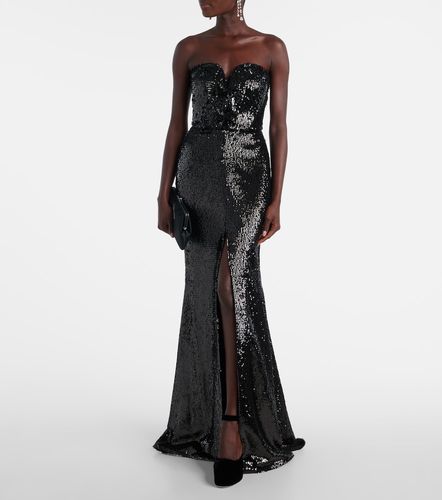 Robe longue en soie mélangée à sequins - Elie Saab - Modalova