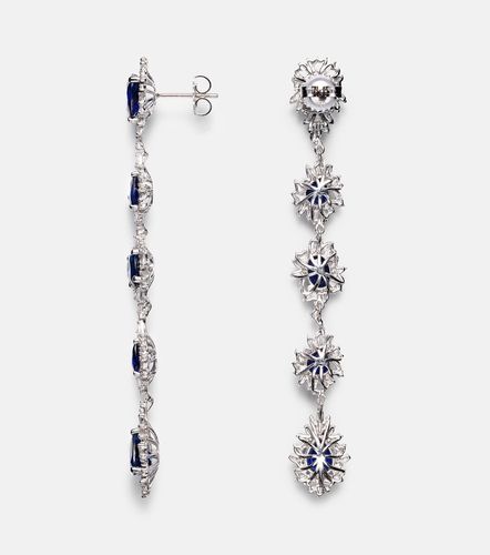 Boucles d’oreilles en or blanc 18 ct, saphirs et diamants - Suzanne Kalan - Modalova