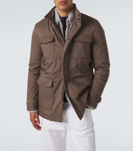 Veste technique à détails en daim - Kiton - Modalova
