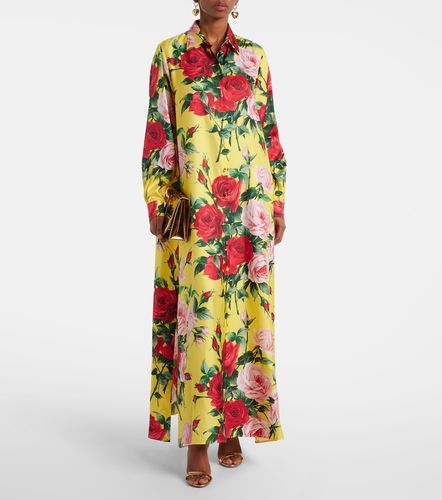 Robe chemise en soie à fleurs - Dolce&Gabbana - Modalova