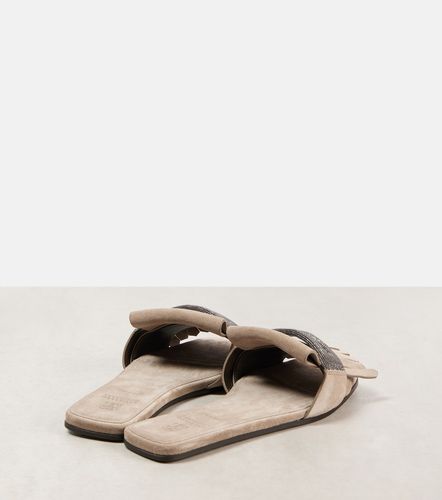 Mules en daim à franges - Brunello Cucinelli - Modalova