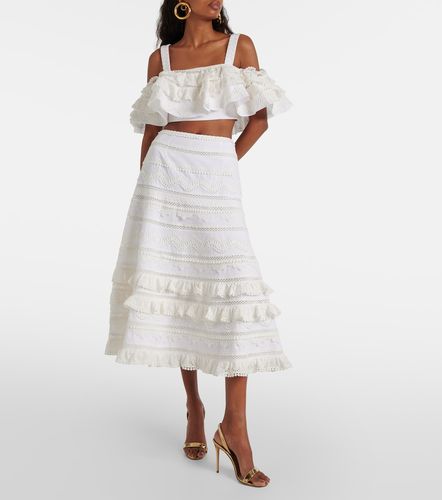 Top court en coton à broderies - Carolina Herrera - Modalova