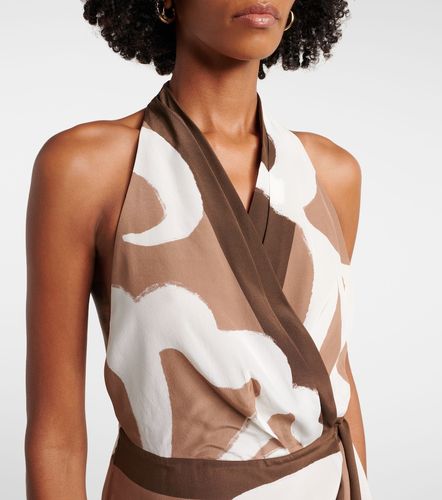 Robe portefeuille Portia imprimée en satin de soie - SIR - Modalova