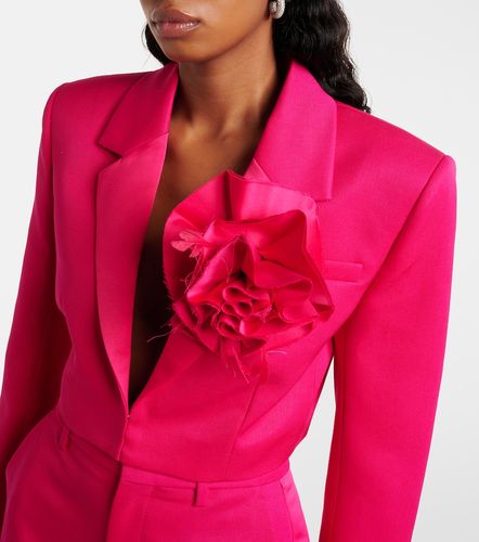 Blazer court en laine à appliqués floraux - Area - Modalova