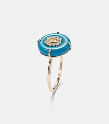 Bague en or 14 ct, turquoise et diamants - Mateo - Modalova