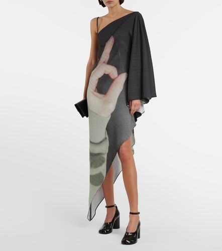 Robe midi imprimée asymétrique - MM6 Maison Margiela - Modalova
