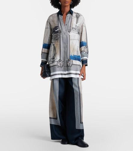 Pantalon palazzo en soie imprimé - Max Mara - Modalova