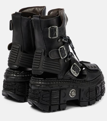 Bottines à plateau en cuir - Vetements - Modalova