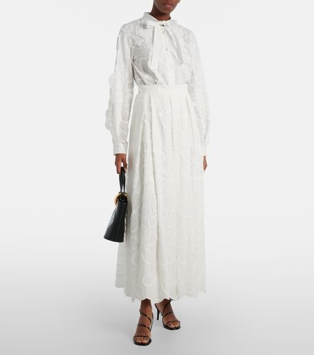 Jupe longue brodée en coton mélangé - Elie Saab - Modalova