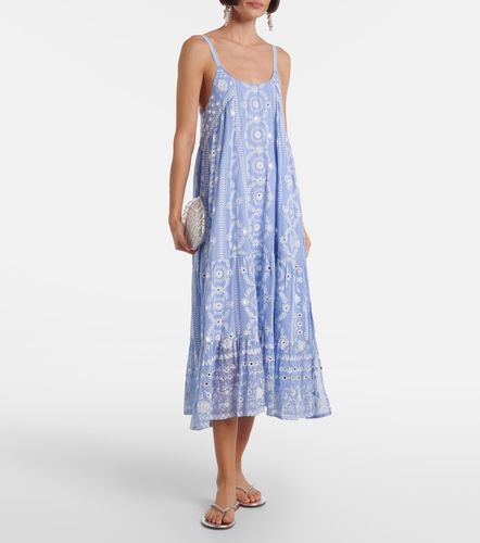 Robe midi imprimée en coton à sequins - Juliet Dunn - Modalova