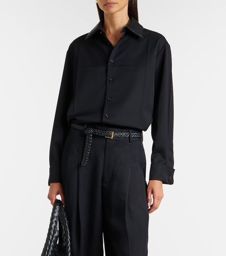 Chemise en laine et cuir Intrecciato - Bottega Veneta - Modalova