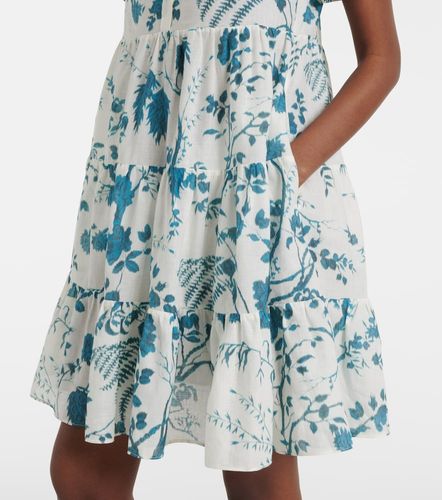 Robe en coton et lin à fleurs - Erdem - Modalova