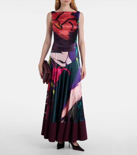 Robe longue Munir imprimée en satin de soie - Roksanda - Modalova