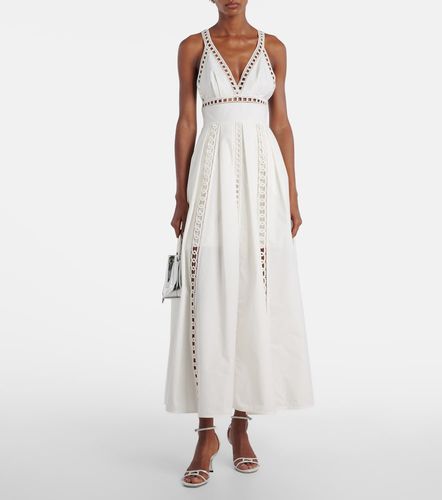 Robe midi brodée en coton mélangé - Elie Saab - Modalova