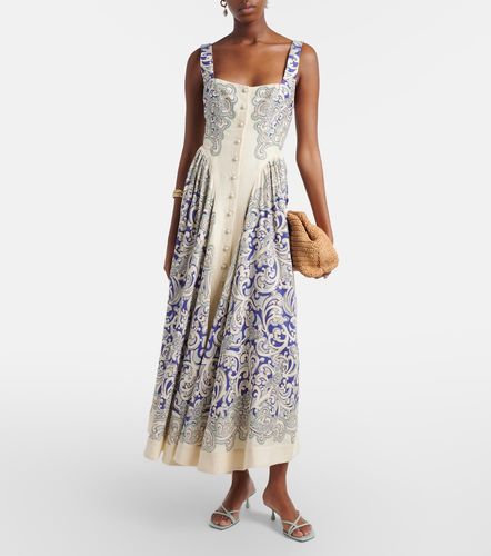 Alémais Robe midi imprimée en lin mélangé - Alemais - Modalova