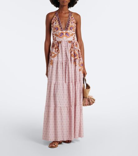 Robe longue Clover en coton et soie à imprimé - Alexandra Miro - Modalova