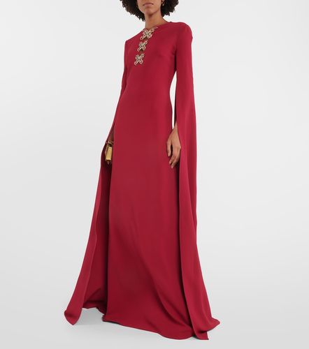 Robe longue en crêpe à ornements - Elie Saab - Modalova