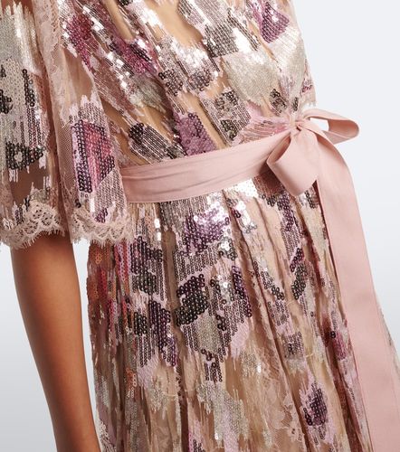 Robe portefeuille midi en soie mélangée - Elie Saab - Modalova