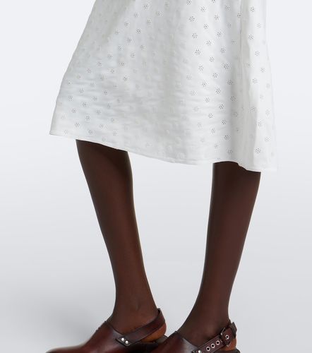 Robe midi à broderies anglaises - Miu Miu - Modalova