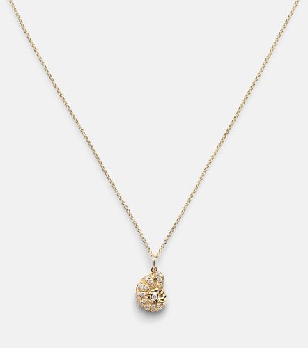 Collier Nautilus Shell en or 14 ct à pendentif et diamants - Sydney Evan - Modalova