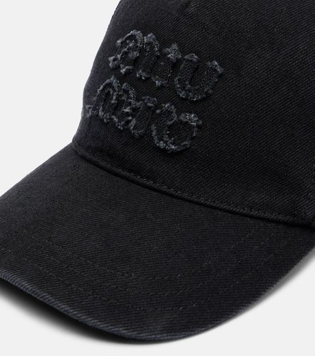 Miu Miu Casquette en denim à logo - Miu Miu - Modalova