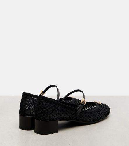 Escarpins Mary Jane en résille et cuir - Prada - Modalova