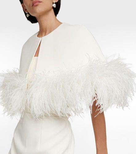 Robe de mariée midi en crêpe à plumes - Safiyaa - Modalova