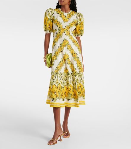 Alémais Robe midi Gisela en lin à fleurs - Alemais - Modalova