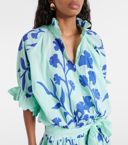 Robe chemise en coton à imprimé floral - Juliet Dunn - Modalova
