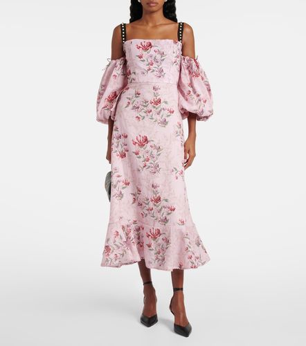 Robe midi Mercedes Wisteria en lin à fleurs - Agua by Agua Bendita - Modalova