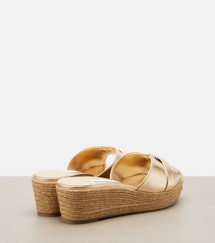 Mules compensées Leda en cuir métallisé - Jimmy Choo - Modalova