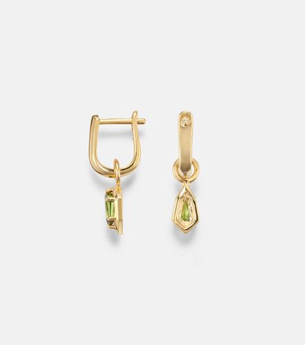 Boucles d'oreilles Knife Edge Shield en or 14 ct et tourmaline verte - Stone and Strand - Modalova