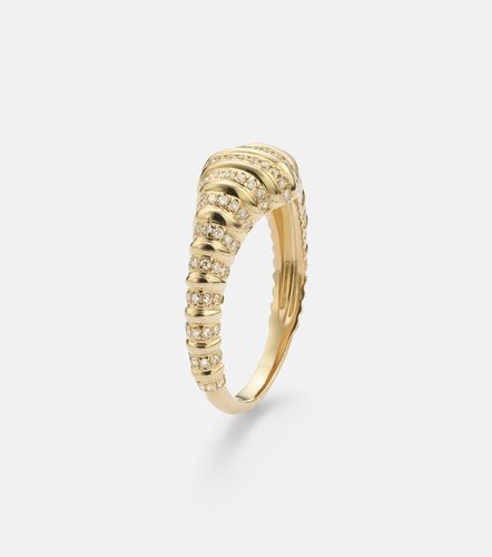 Yvonne Léon Bague Chevalière Nano en or 9 ct et diamants - Yvonne Leon - Modalova